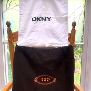 2 Dust Bags: DKNY=17”*14.5”; Tod’s=19”*19”